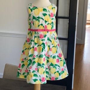 EUC 3T Janie and Jack Lemon Dress with Pink Accents